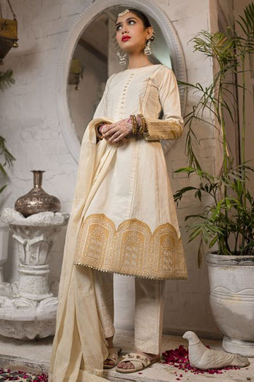 Zahra Ahmed Safaid Kari Luxury Pret 2020